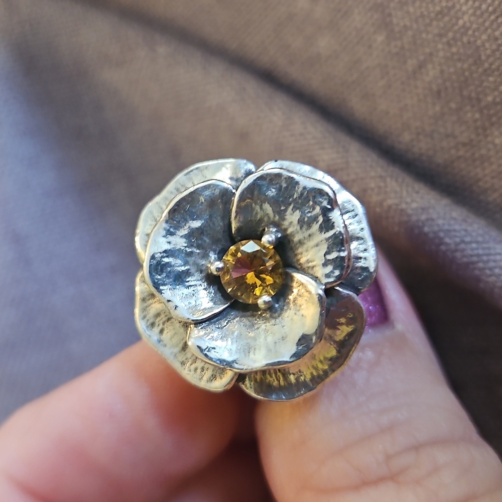 James Avery Flower Citrine Ring 5.5